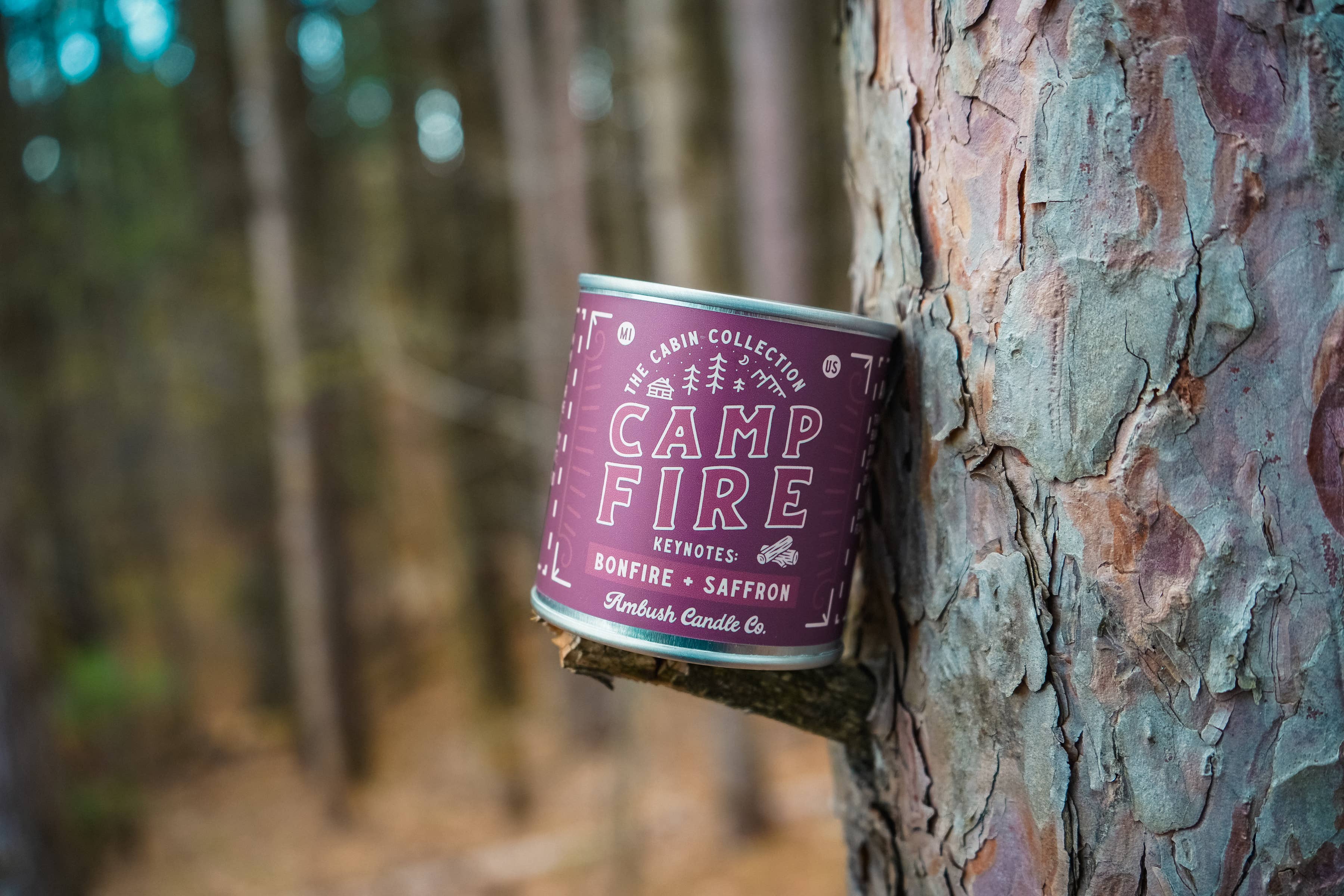 Ambush Candle Co. - Wholesale Travel Candles - Campfire | Bonfire + Saffron 8oz Soy Candle9