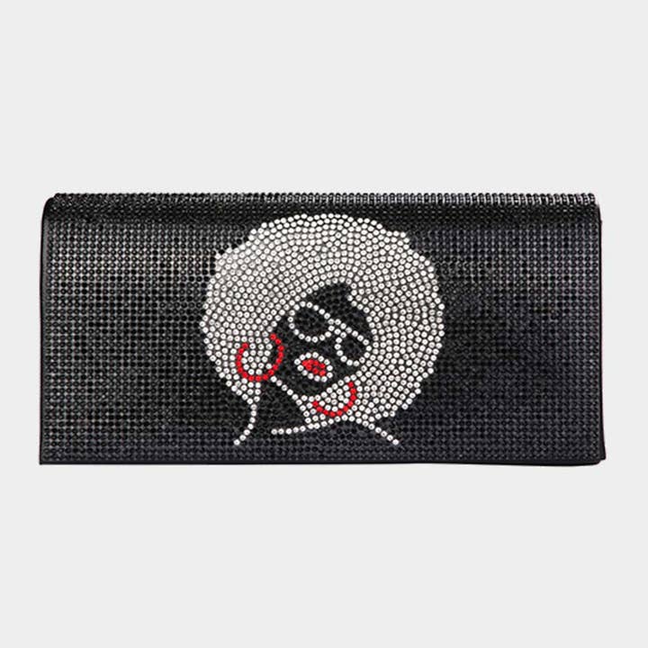 Sensibling Corp. - Wholesale Clutch bag – women's - Bling Afro Girl Evening Clutch Crossbody Bag3