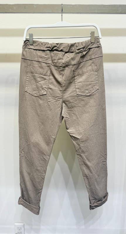 VENTI6 – Großhandel Hose – Damen – SOLIDE KNITTERFALTEN-JOGGER MIT KORDELZUG (50060)34