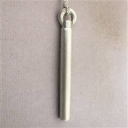 Luxe Design Jewellery - Wholesale Individual Charm/Pendant - Cylinder Urn Pendant for Cremation Ashes Sterling Silver Matte1