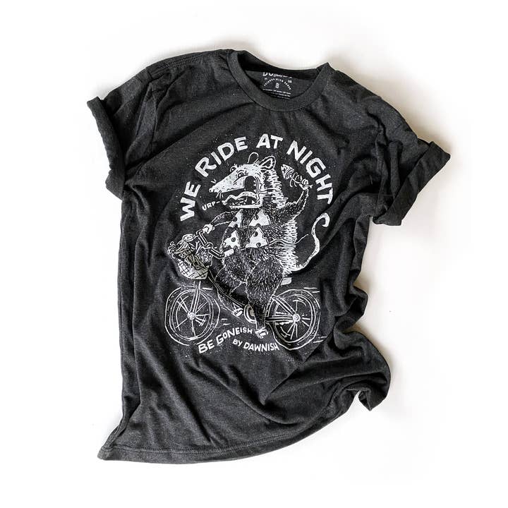 Dowdy Studio - Wholesale Screen Printed T-Shirt - Unisex - We Ride at Night - Unisex tee