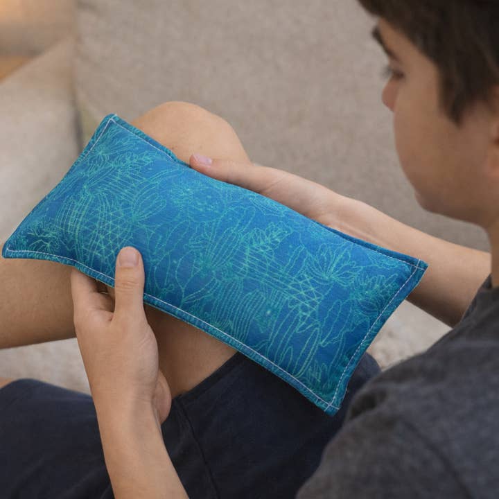 Pack Zen Réutilisable Chaud/Froid avec Riz - Succulentes Bleues pour la vente par The Zenful Artist