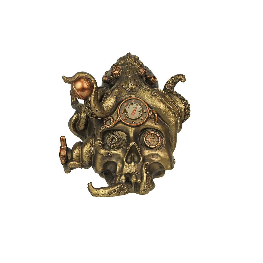 Zeckos - Wholesale Decorative Figurine - Abyssal Bones Steampunk Mechanical Octopus On Skull Statue