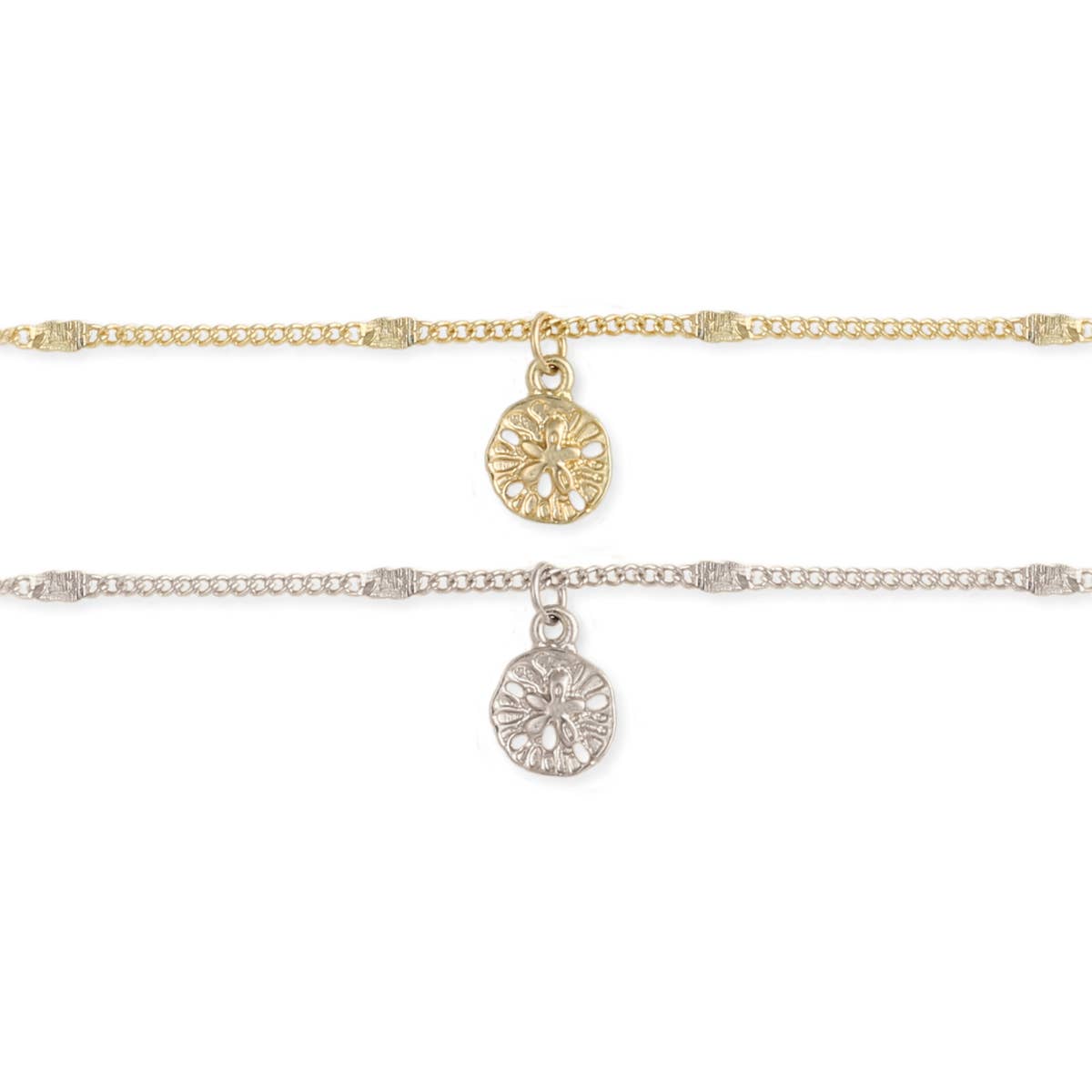 ZAD – wholesale Anklet – Sand Dollar Charm & Chain Anklet1