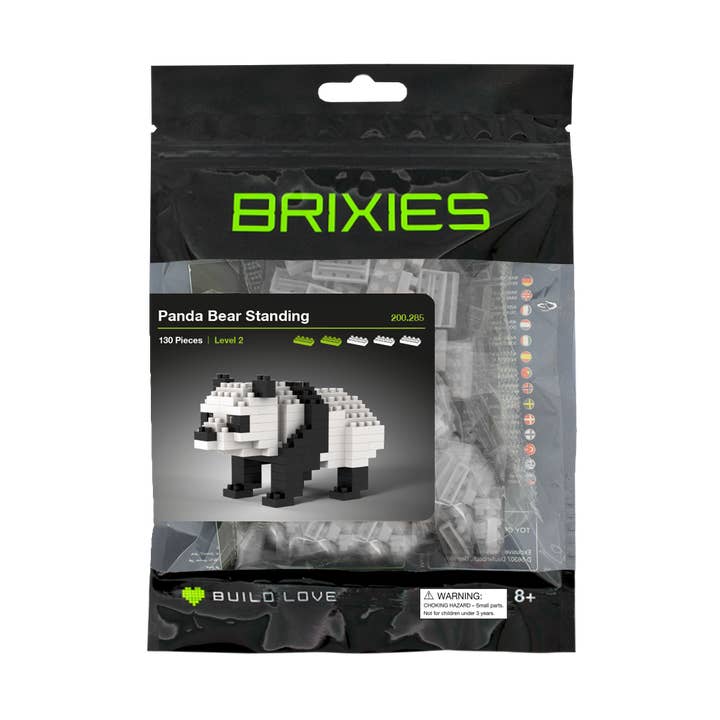 Brixies Large Zip Bag Panda Standing for wholesale by Toysmith