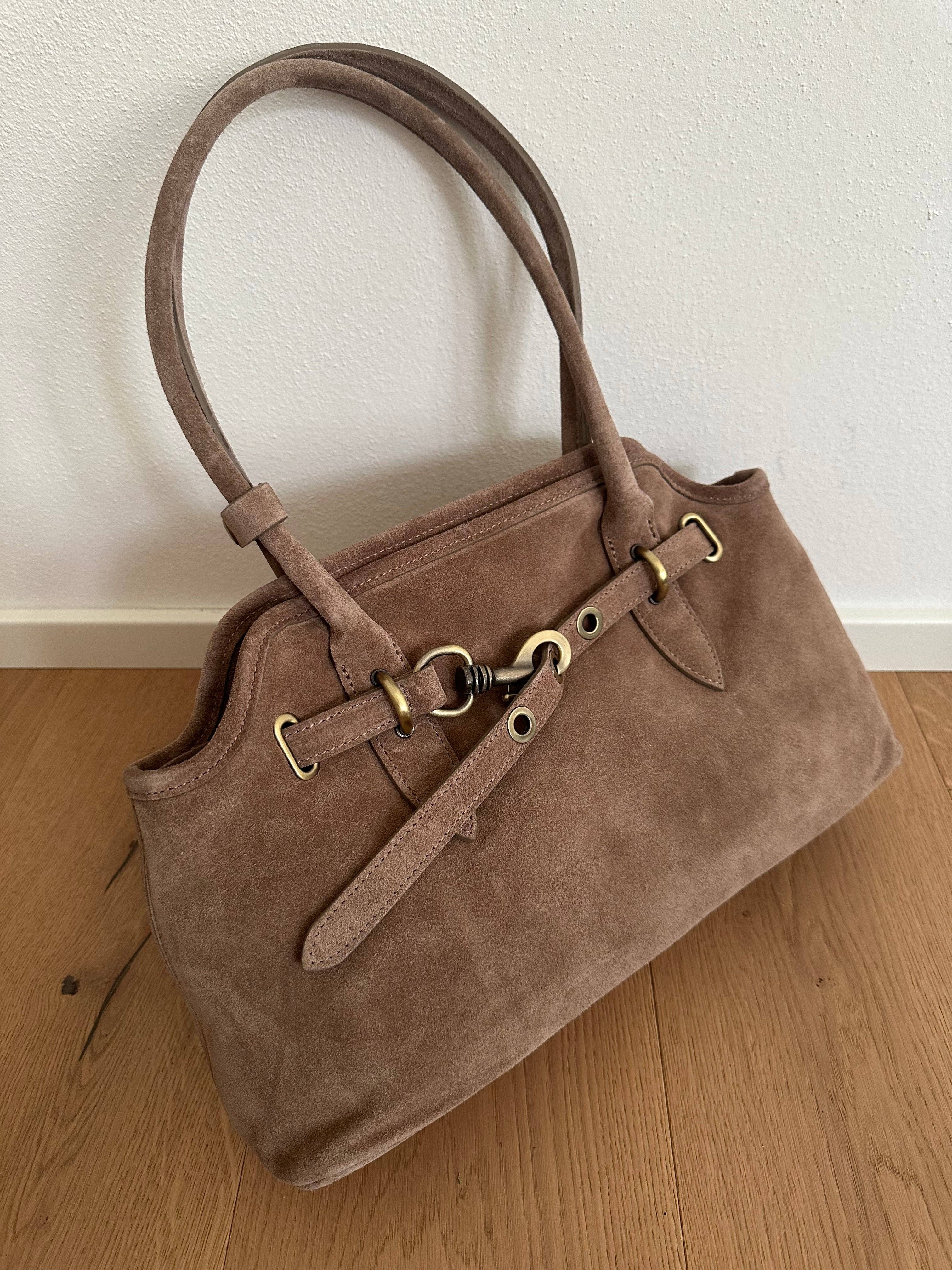 Zhade – Bolsa de ombro – Mulher por atacado – GRACE - bolsa de ombro em camurça genuína4