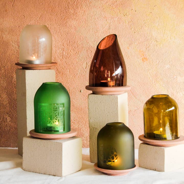 Ethical Global - Vente Lanternes - Lanterne/votive à face unie recyclée et fabriquée à la main7