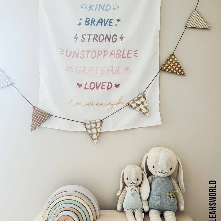 Cherrypick - Wholesale Banner - Kids & Baby - Affirmations Banner (Muted Rainbow) - Kids Wall Hanging