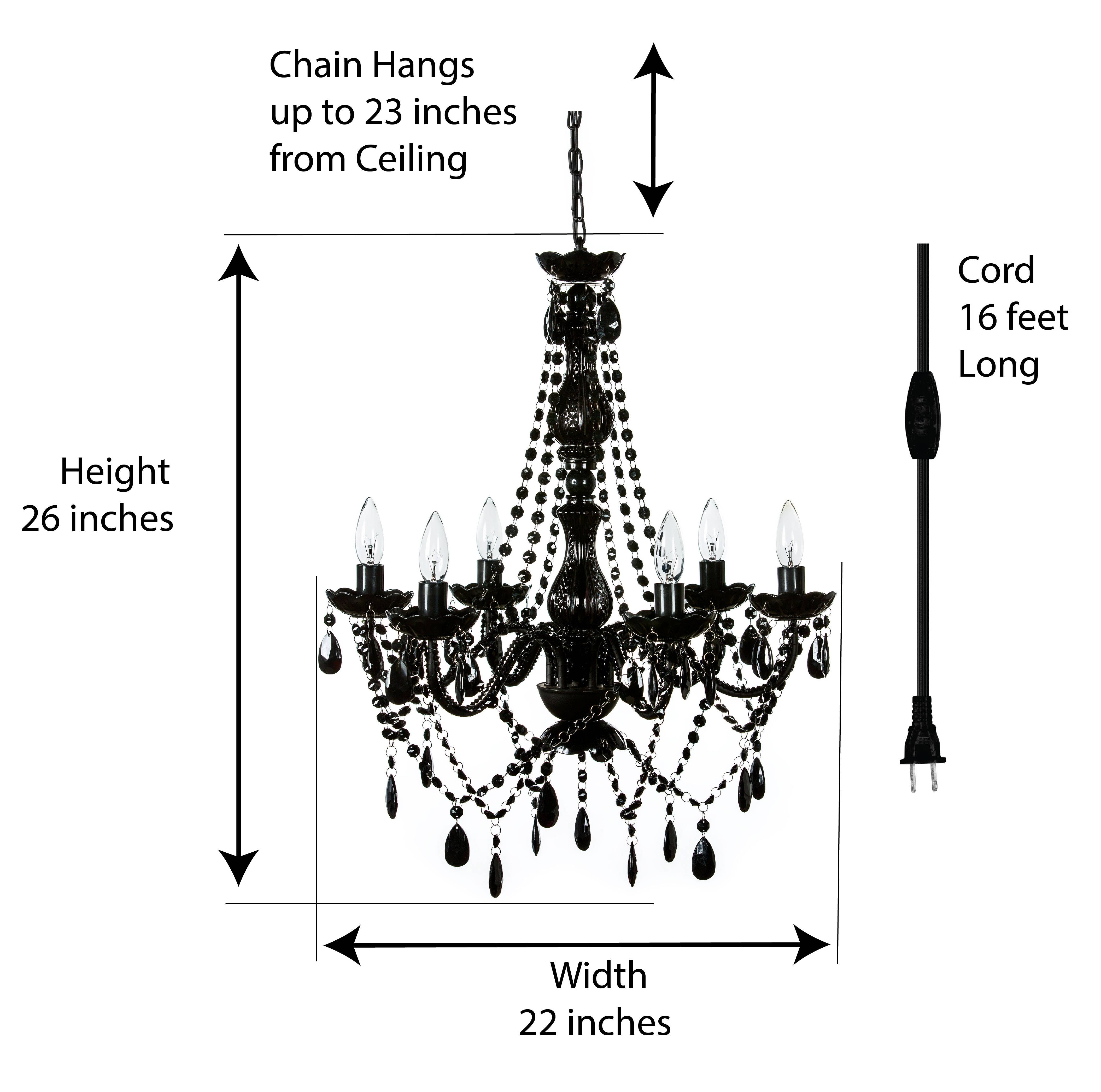 Think Brink - Wholesale Chandelier/Hanging Light - 6 Light Black Plug-in Chandelier1
