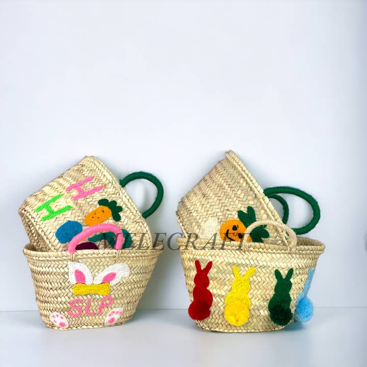 Melecraft – wholesale Basket – Custom Easter Straw Basket: Handwoven, Unique & Thoughtful3