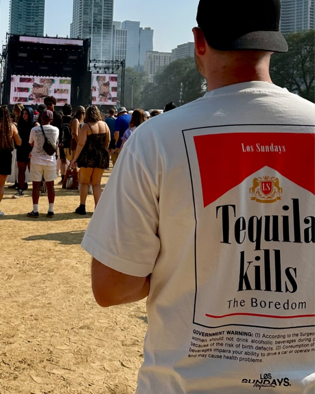 Los Sundays Tequila – Großhandel T-Shirt mit Siebdruck – Unisex – Die Kills Zwei - Blanc White2