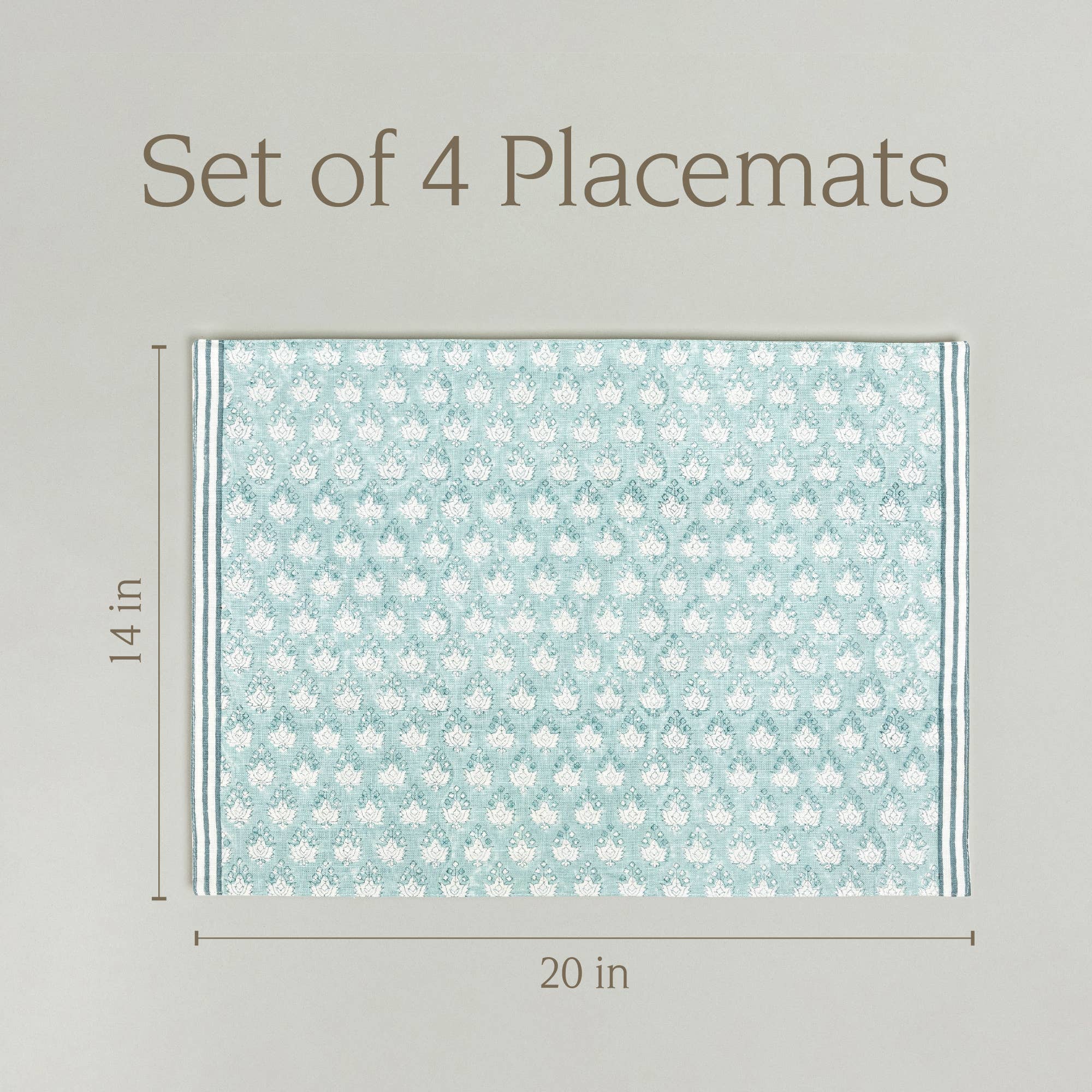 over&back - Wholesale Placemat - Artisan Hand-Blocked Placemats – 100% Cotton – Set of 44