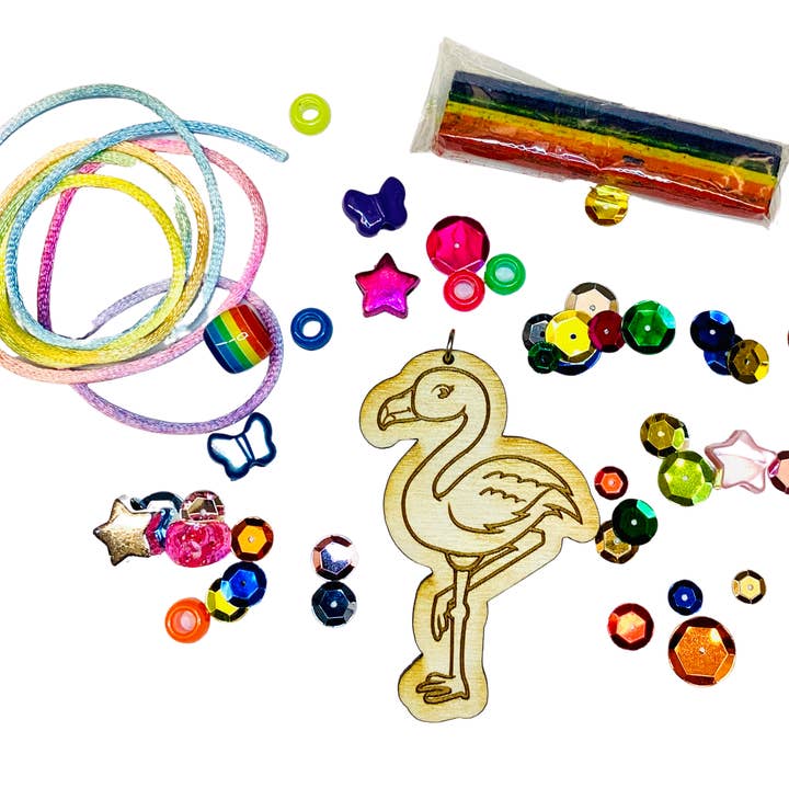 Sadie’s Moon - Wholesale DIY Jewelry - Kids - DIY Flamingo Necklace Kit For Kids0