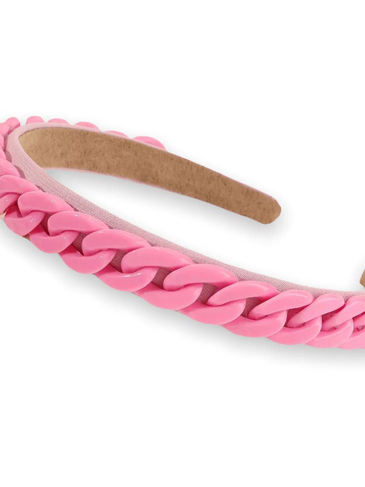 Pink Thin Chain Headband- 3 Pk for wholesale by The Sandy Pearls