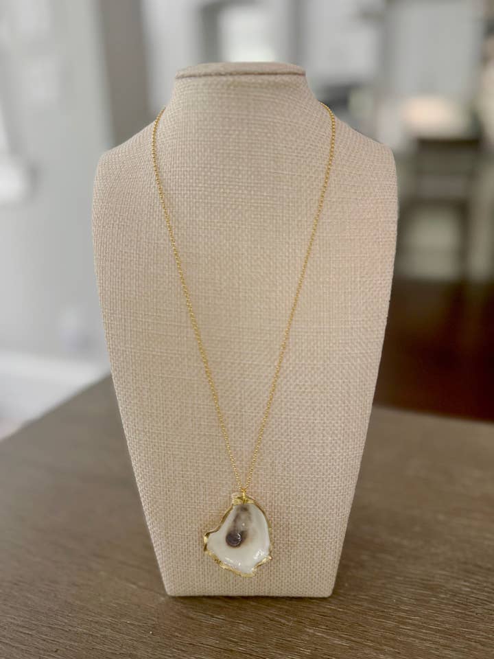 Oyster Shell Pendant Necklace - Gold Filled for wholesale by Made on Maidstone