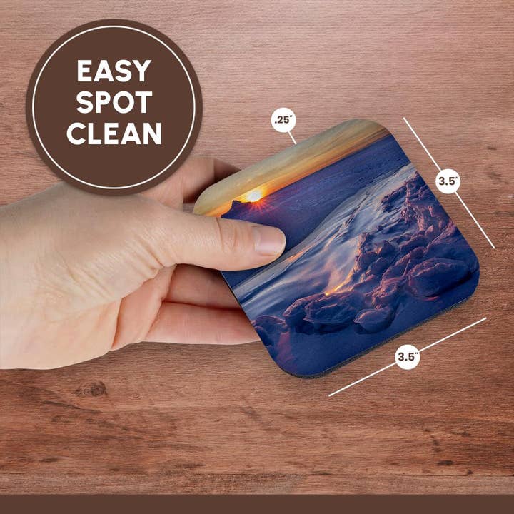 3dRose - Wholesale Coasters - 3dRose, Sunset at the shore of frozen Disko Bay, West Greenland, Denmark,, Coaster13