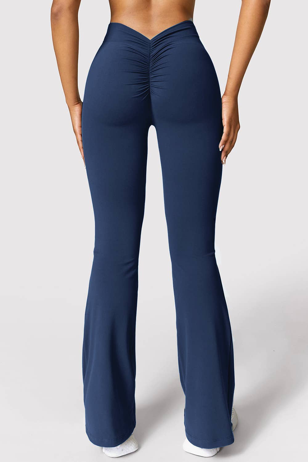 Color 5 - Wholesale Athletic Pants - Women's - Navy premium active wear yoga flare pants w/scrunch butt7