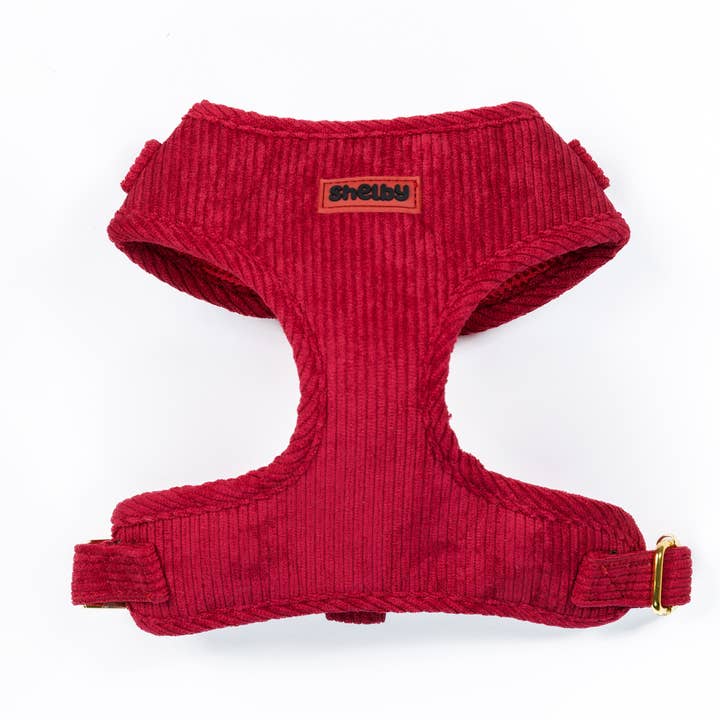 Red Velvet Corduroy Harness for wholesale by Shelby