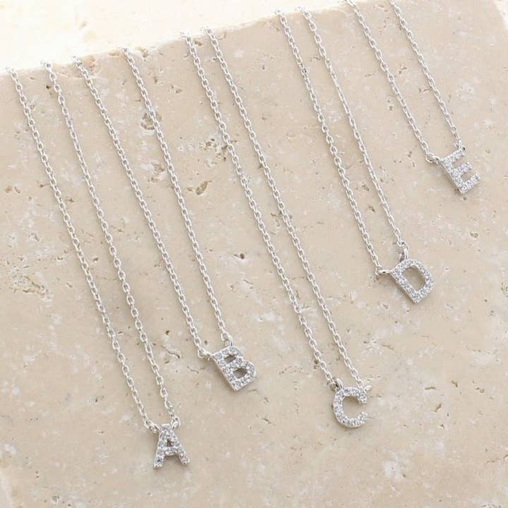 Bearfruit Jewelry - Wholesale Pendant/Charm Necklace - Crystal Initial Necklace2