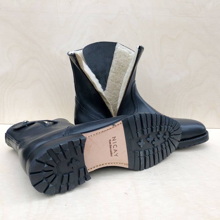 Botines JEAN de piel fina con forro de piel de oveja para venta al por mayor de NICAY