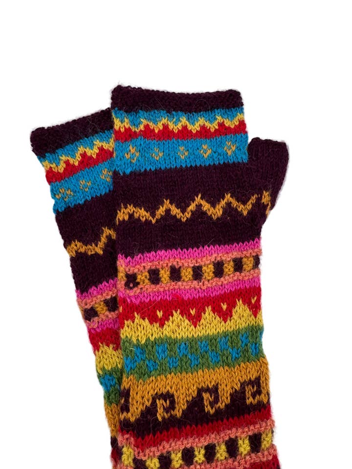 Mitaines de Carnaval sans doigts pour la vente par Lanart Alpaca