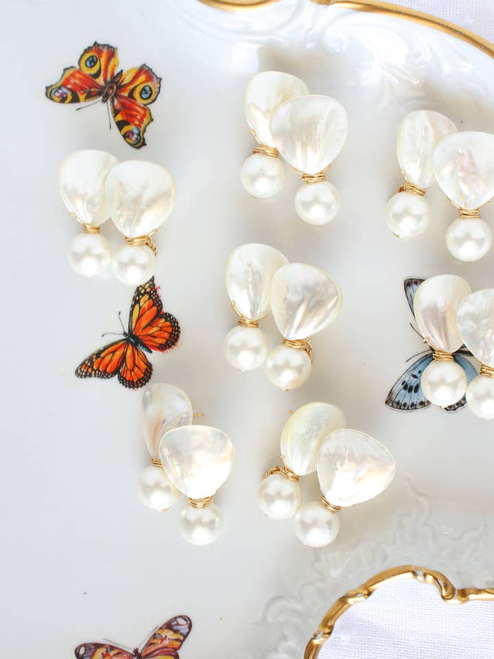 Georgia Teardrop Pearl Dangles for wholesale by MBM Designs