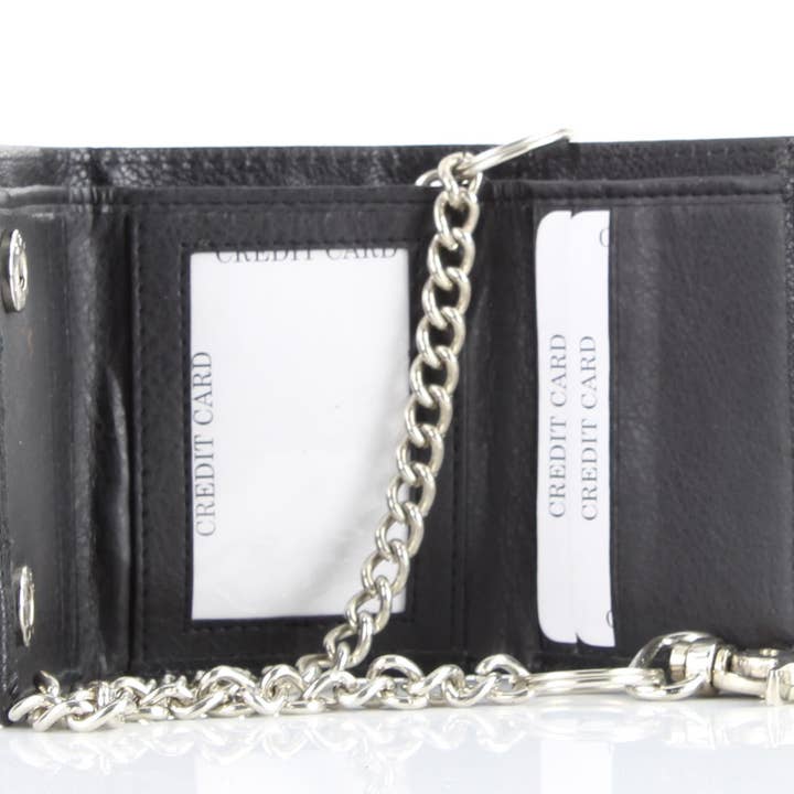 Leather Impressions Inc – Engroshandel Tegnebog - Dame – Vegansk læder klassisk stil kædepung VL520-CHAIN1