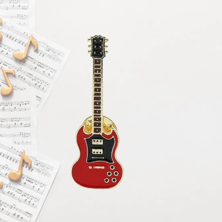 Magnifique Hearts - Wholesale Brooch - Musical Instrument Guitar Brooch Enamel Badge Pin
