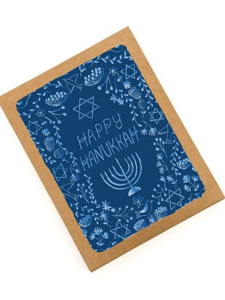 Happy Hanukkah Card | Boxed Set of 8 for wholesale by Courtney Beyer Design