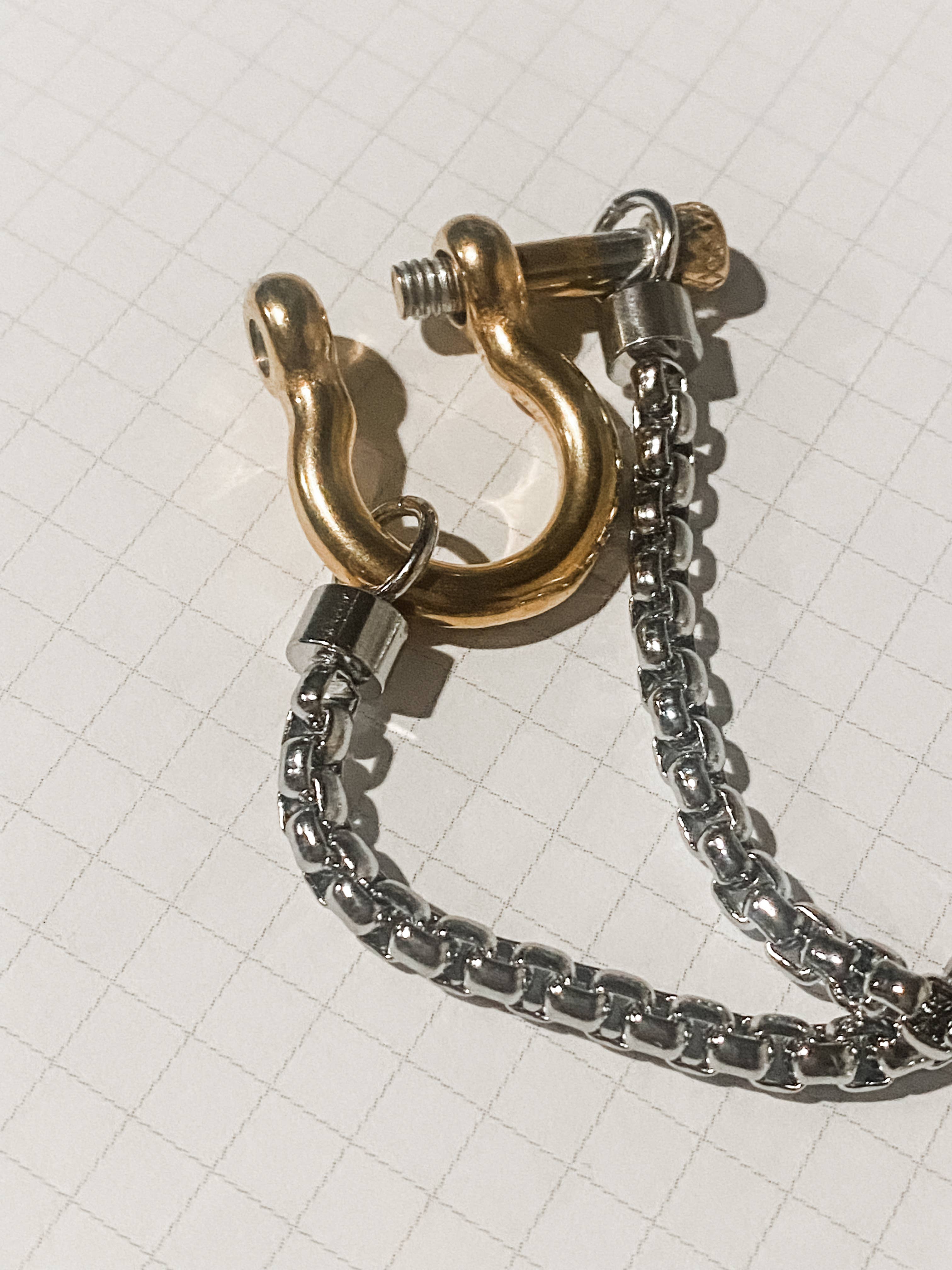 HoopLa - Wholesale Pendant/Charm Necklace - Carabiner horse Bit- Charm-Wheat Chain Stainless Necklace5