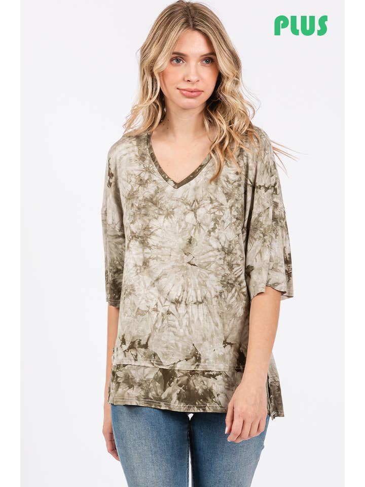 ZiA Apparel - Wholesale Tunic - Women's - A comfortable tie-dye printed plus top