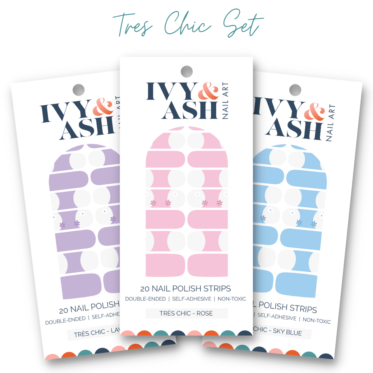 Ivy & Ash - Wholesale Nail Art/Decal - Très Chic - Rose | French Tip Daisy Mixed Mani Nail Art3
