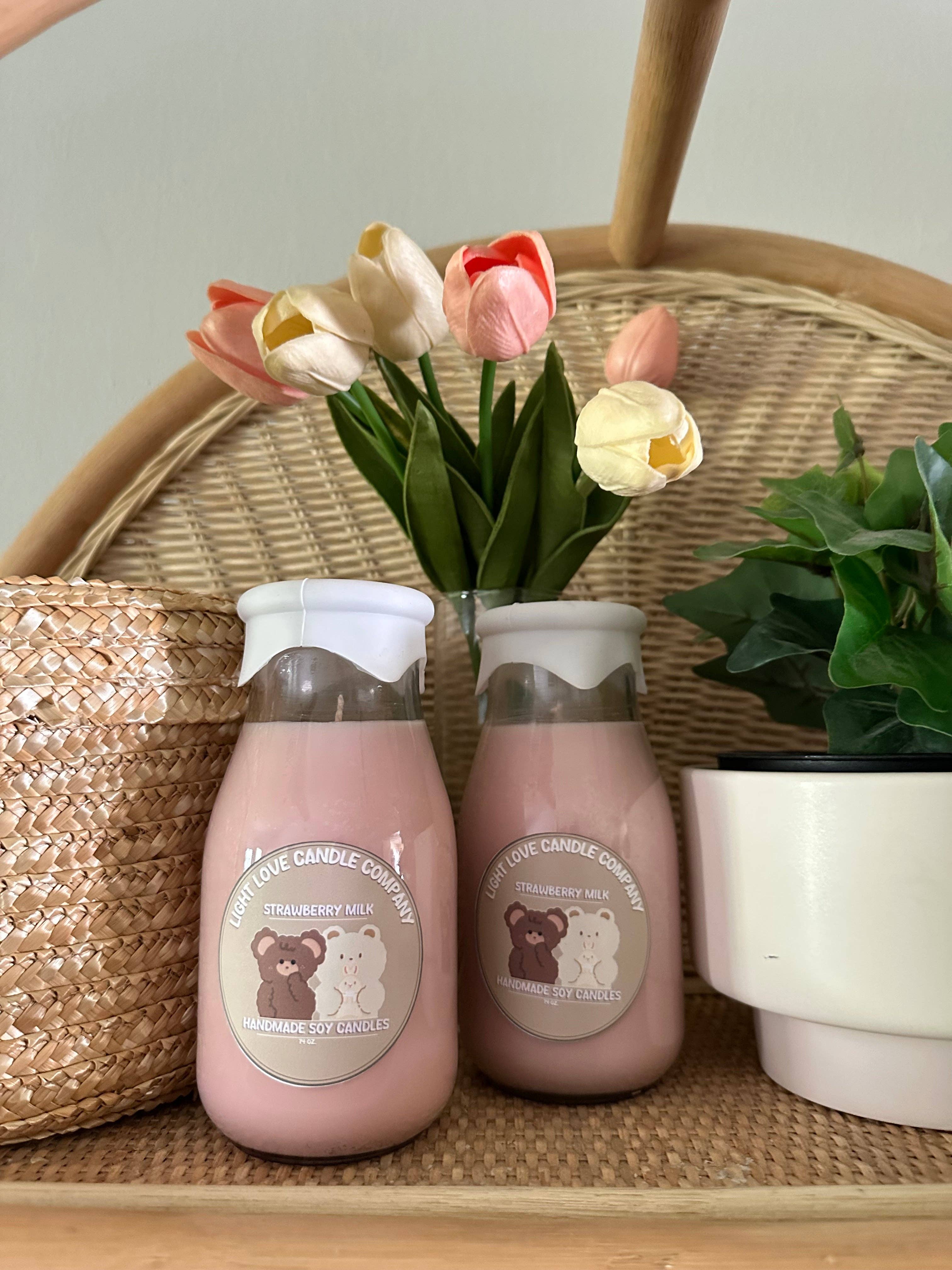 Light Love Candle Company - Wholesale Jar/Filled Candle - Strawberry Milk Candle Jar3