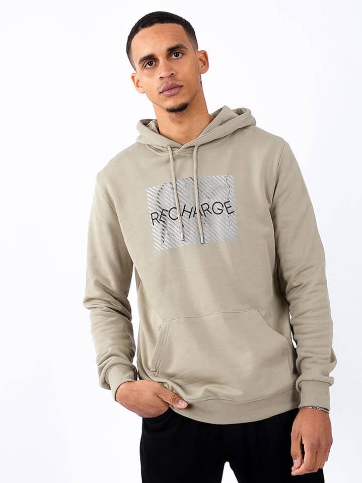 Hoodie Recharge Army Green for wholesale by StockNow Unipessoal
