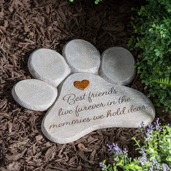 Evergreen Enterprises - Wholesale Outdoor Ornament/Decor - Pet Memorial Garden Stone, Best Friends Live Forever, 11"3