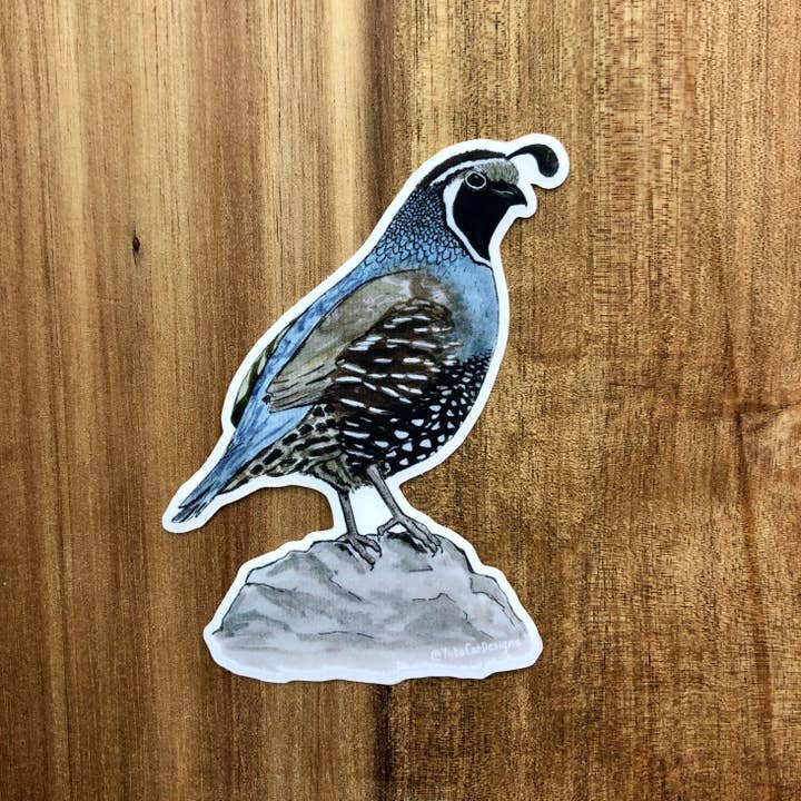 Autocollant California Quail pour la vente par YubaCat Designs