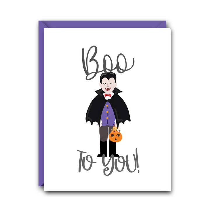 Trick-Or-Treater Cards - Vampire - Boo To You - Halloween for wholesale by The Mad Padder