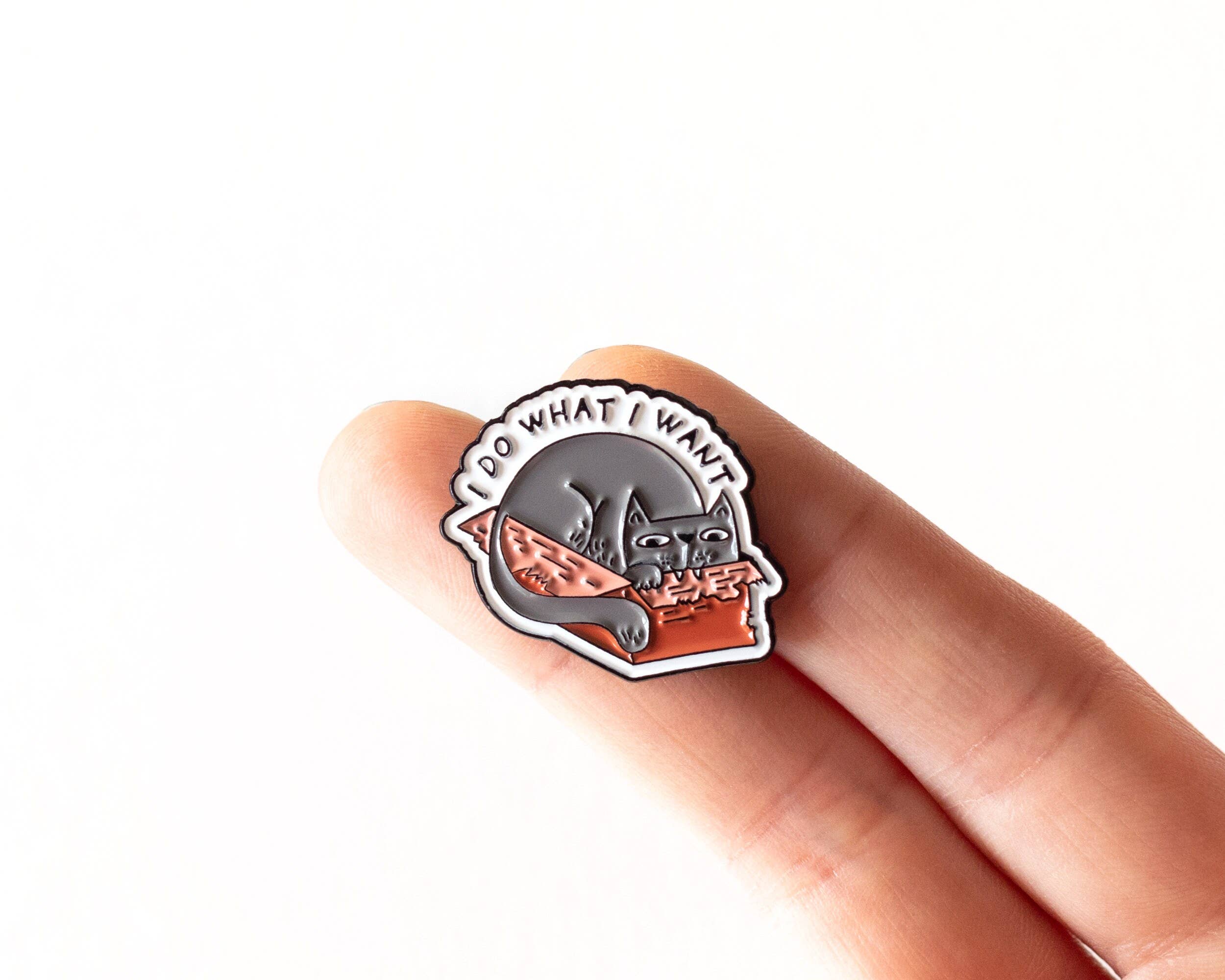 RippleSplash Studio - Wholesale Lapel Pin/Button - I Do What I Want Cat Enamel Pin2