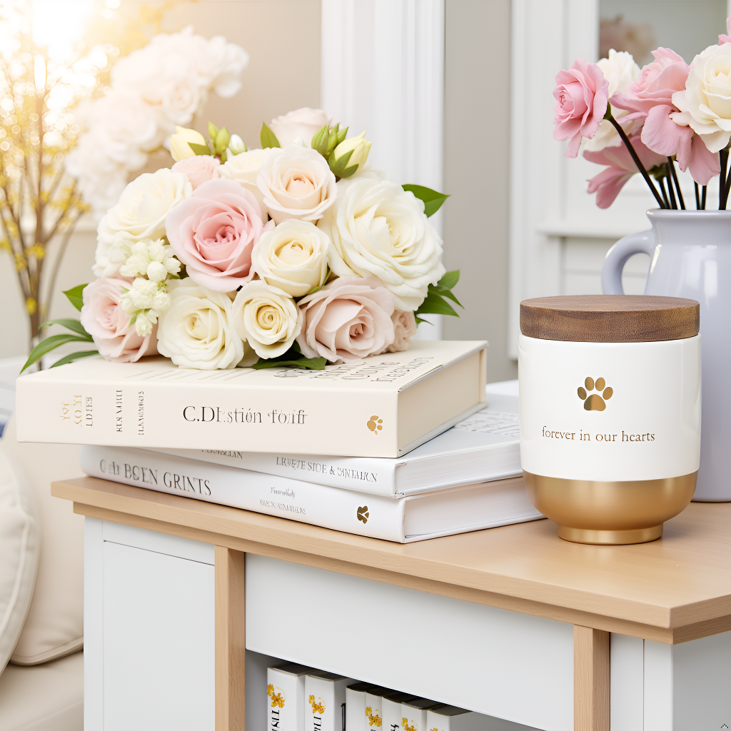 Pearhead - Wholesale Pet Urn/Keepsake Box - Pet Ceramic Urn Memory Jar, Gold6