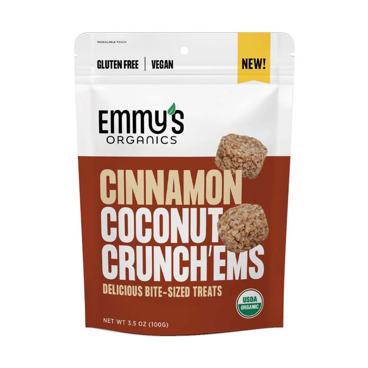 Cinnamon Coconut Crunch'Ems 3.5oz Master Case (24 units) for wholesale by Emmy's Organics