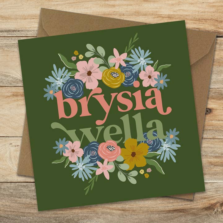 Get Well Bouquet Welsh Card for wholesale by Max Rocks