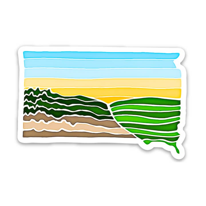 South Dakota Landscape - Sticker for wholesale by Kevin & Kaia