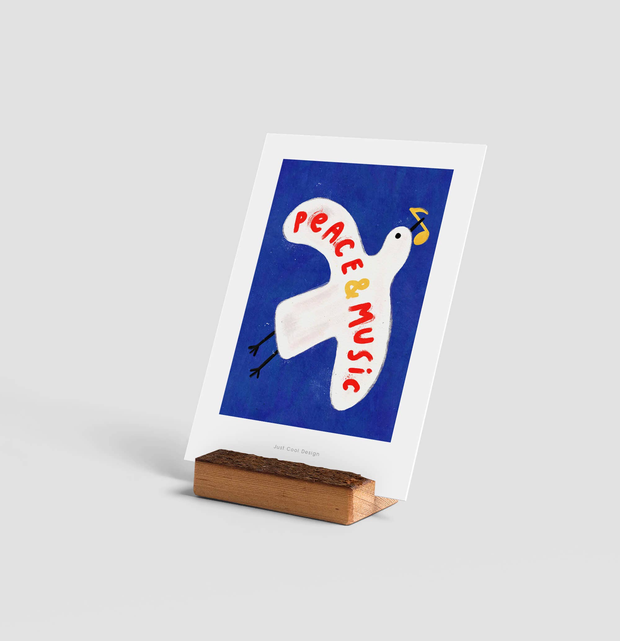 Just Cool Design - Wholesale Everyday Greeting Card - Peace & Music mini art print | Illustration Music card1