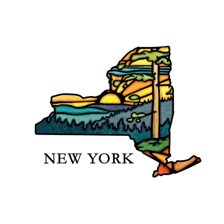 Sarah Angst Art - Wholesale Postcard - Custom Name Dropped State Postcards - Pack of 10016