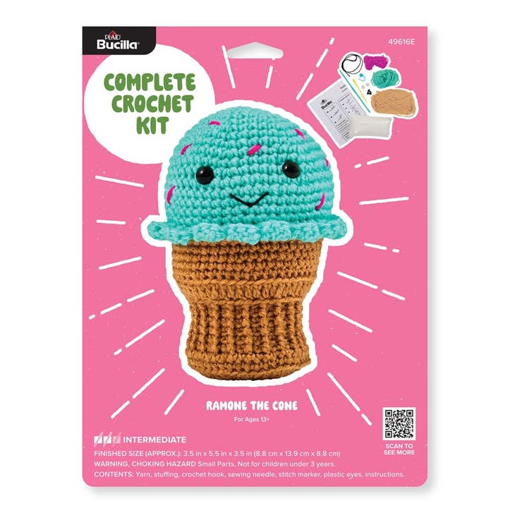 Plaid Crafts - Wholesale Knitting/Crochet Supplies - Bucilla Amigurumi Crochet Kit - Ramone the Cone