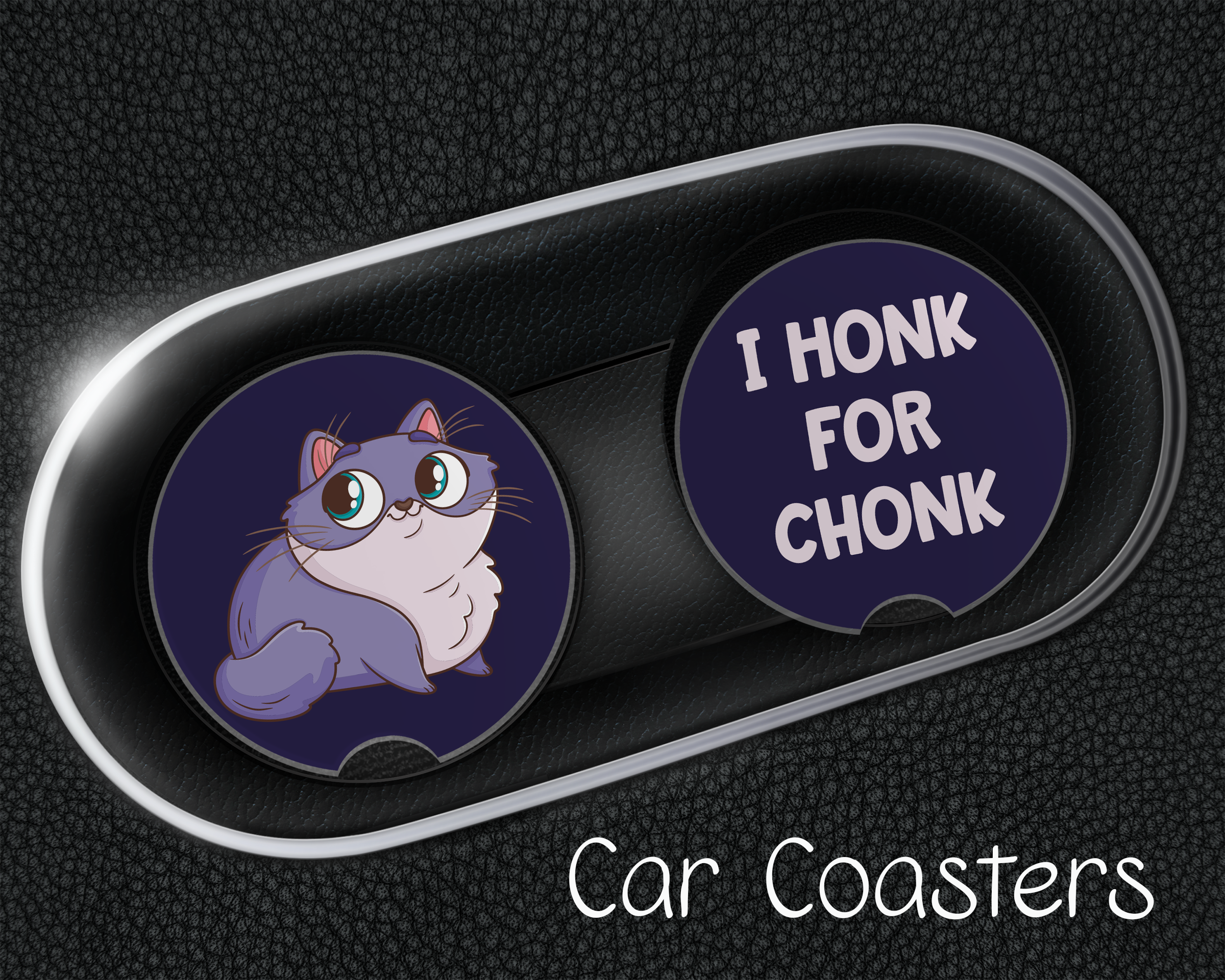 FunUsual Suspects - Wholesale Car Coaster - Women's - Chonky Cat Car Coasters0