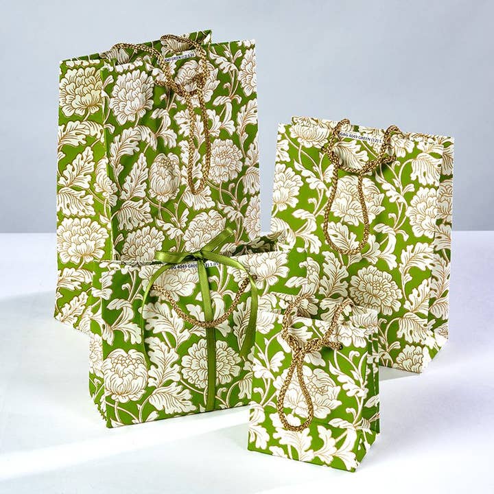 Handmade Green & Cream Floral Gift Bags –Eco-Friendly
for wholesale by Globe Enterprise