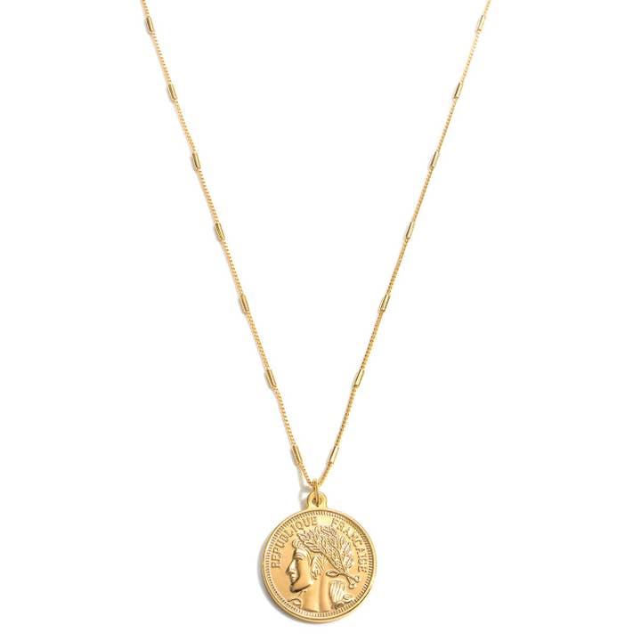 Aria Big Coin Necklace for wholesale by Kinita Jewelry