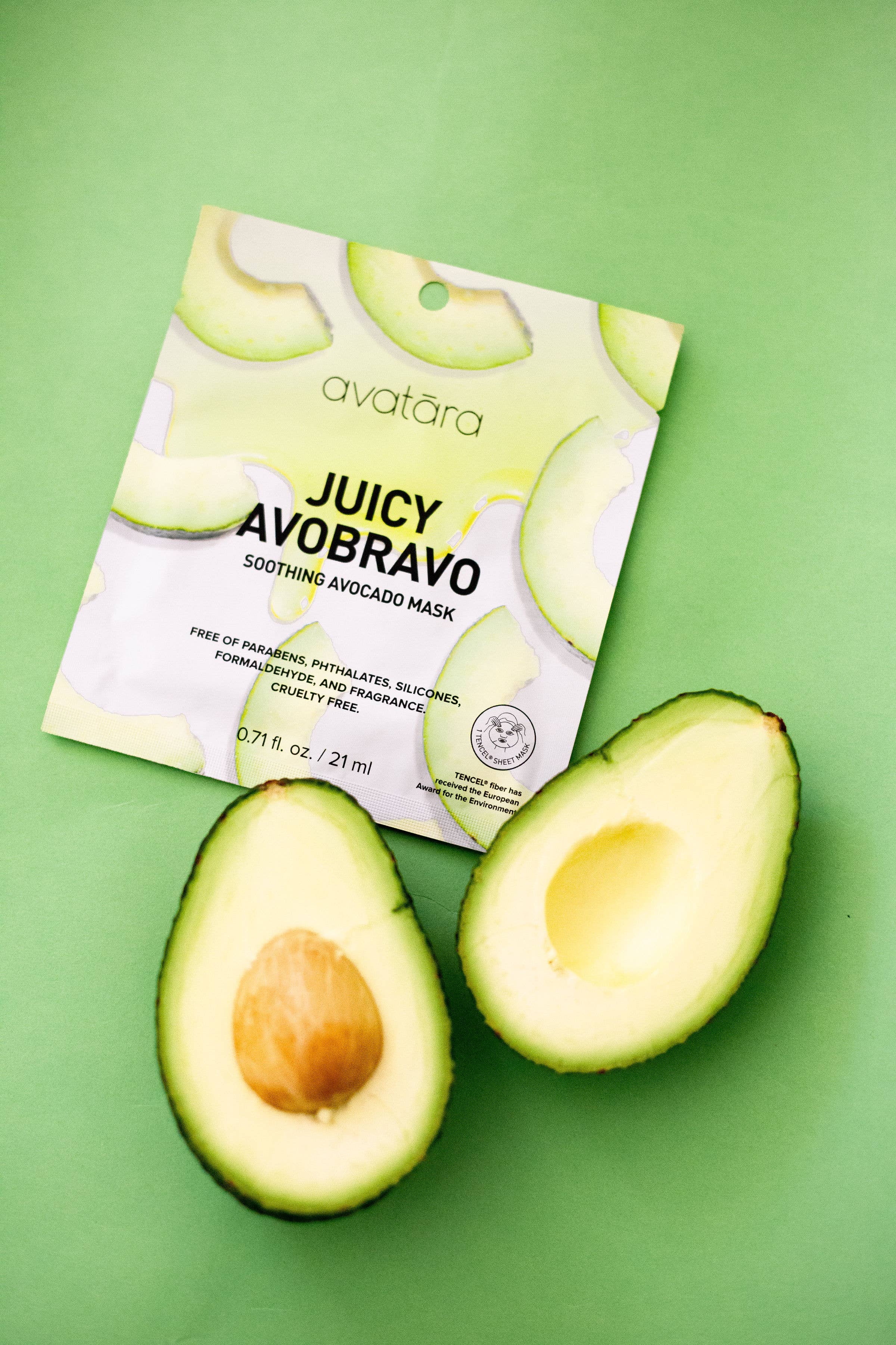 Avatara - Vente Masque pour le visage - Masque apaisant Juicy Avobravo en tissu à l'avocat2