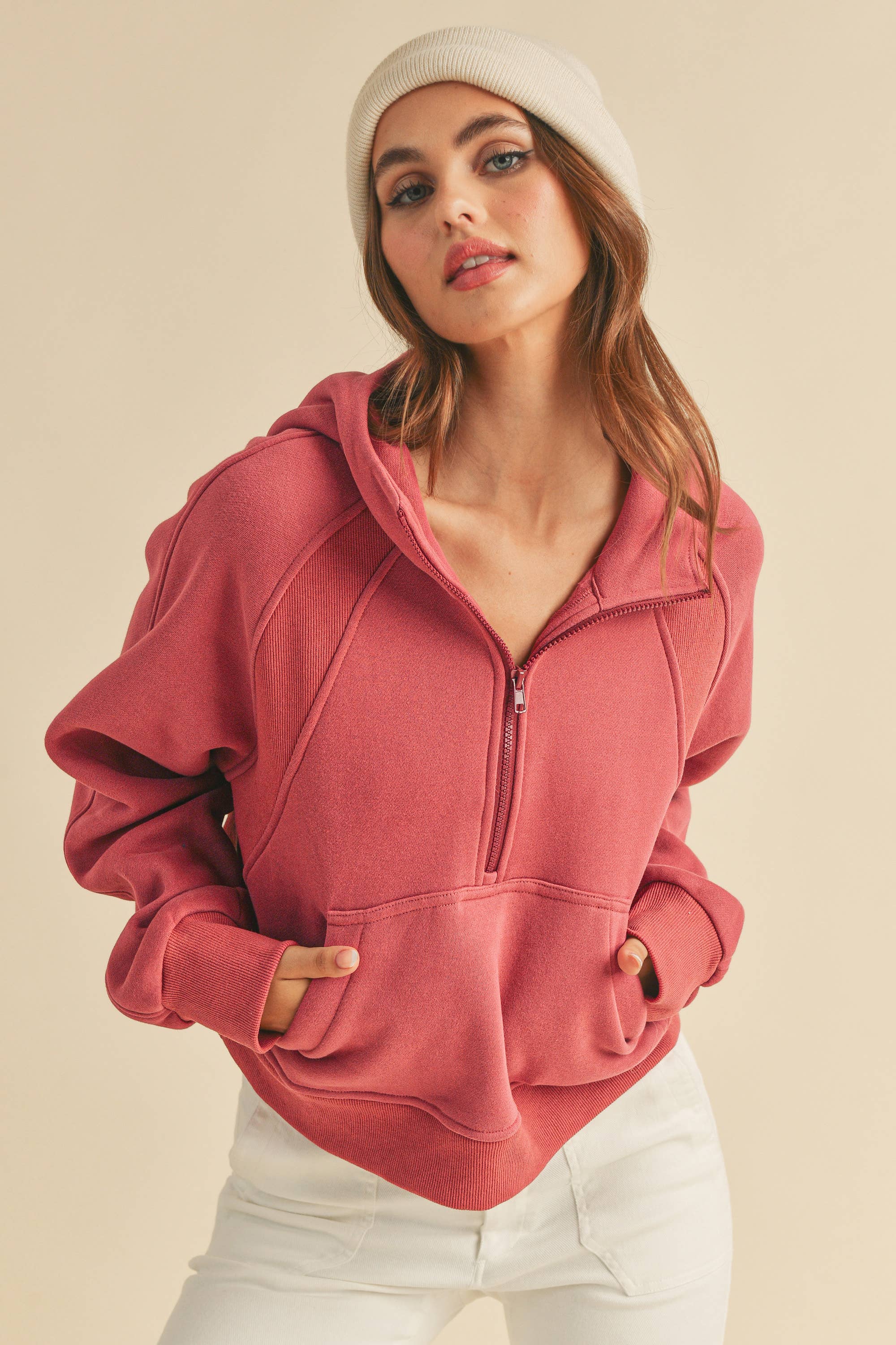 AEMI + CO – wholesale Hoodie – Women's – *SMALL ONLY* 946CK Drea Half-Zip Hoodie37